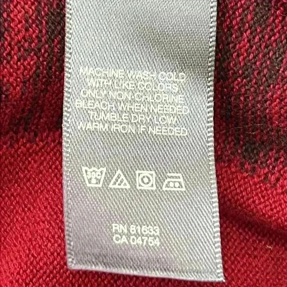 Kenneth Cole Reaction Men’s Pullover Sweater Sz XL Red & Navy V-Neck 100% Cotton - Picture 8 of 10